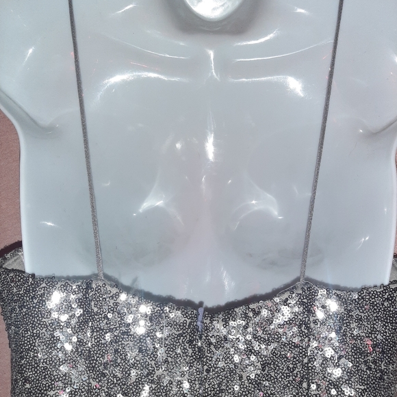 Silver sequined  gown - Picture 4 of 10